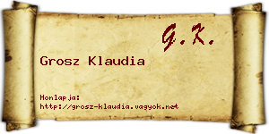 Grosz Klaudia névjegykártya